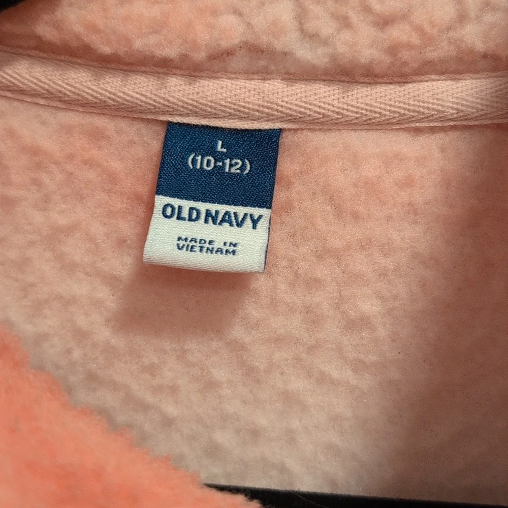 Old Navy Kids Pink and Cream Sherpa Jacket - Picture 4 of 4